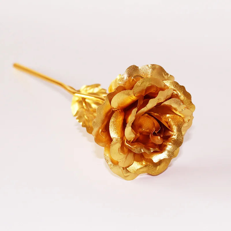 24K Plated Gold Rose Artificial Flower 24K Foil Rose Galaxy Box Birthday Valentine Mother's Day Christmas Creative Gift
