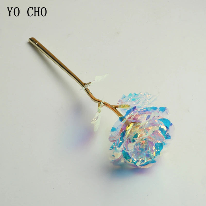 24K Plated Gold Rose Artificial Flower 24K Foil Rose Galaxy Box Birthday Valentine Mother's Day Christmas Creative Gift