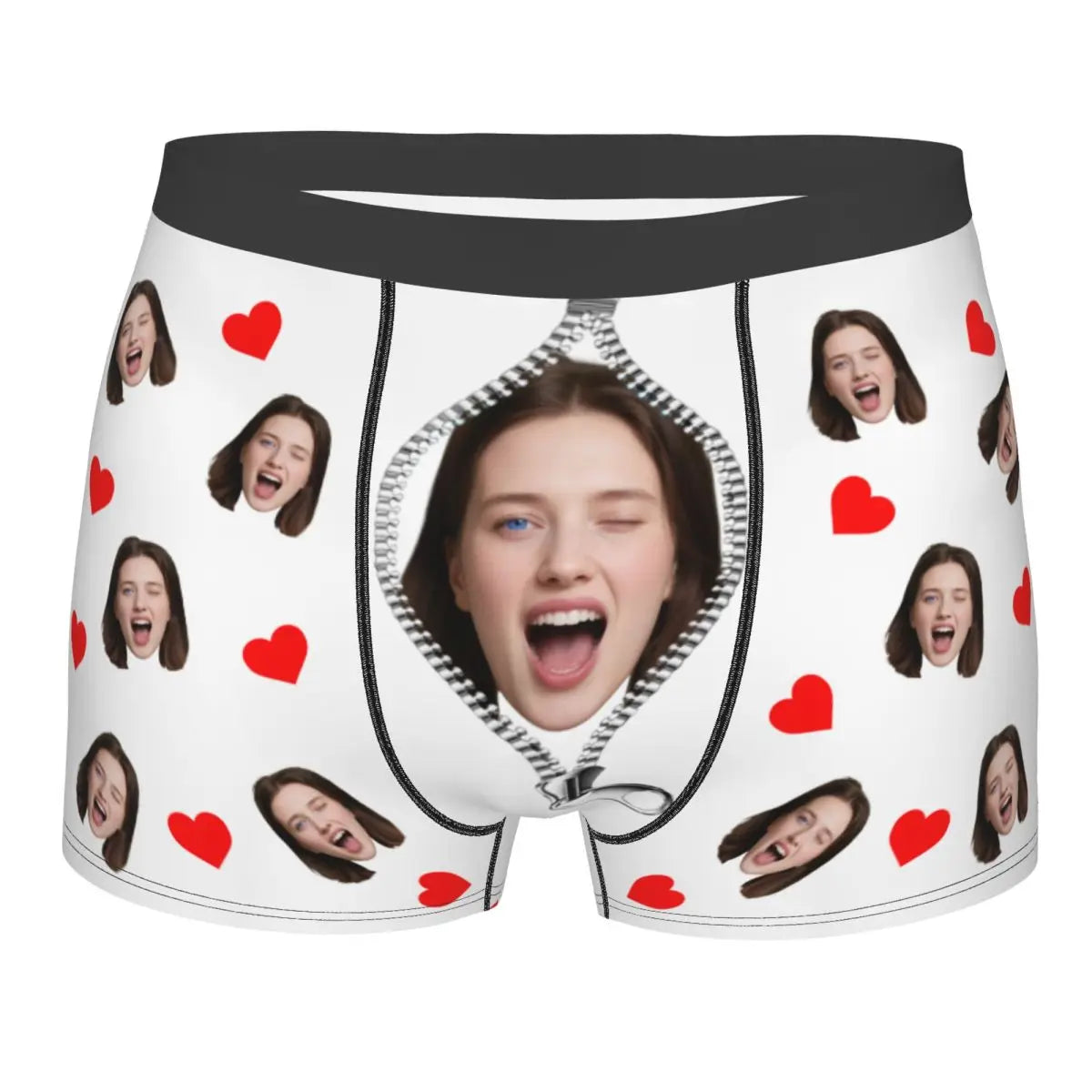 Personalized Custom Underwear Photo Face Customized Boxer Briefs Shorts Panties Soft Underpants For Husband Valentine's Day Gift