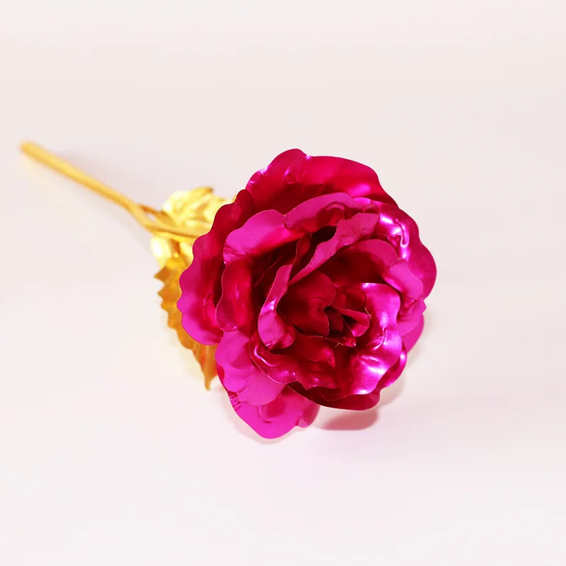 24K Plated Gold Rose Artificial Flower 24K Foil Rose Galaxy Box Birthday Valentine Mother's Day Christmas Creative Gift