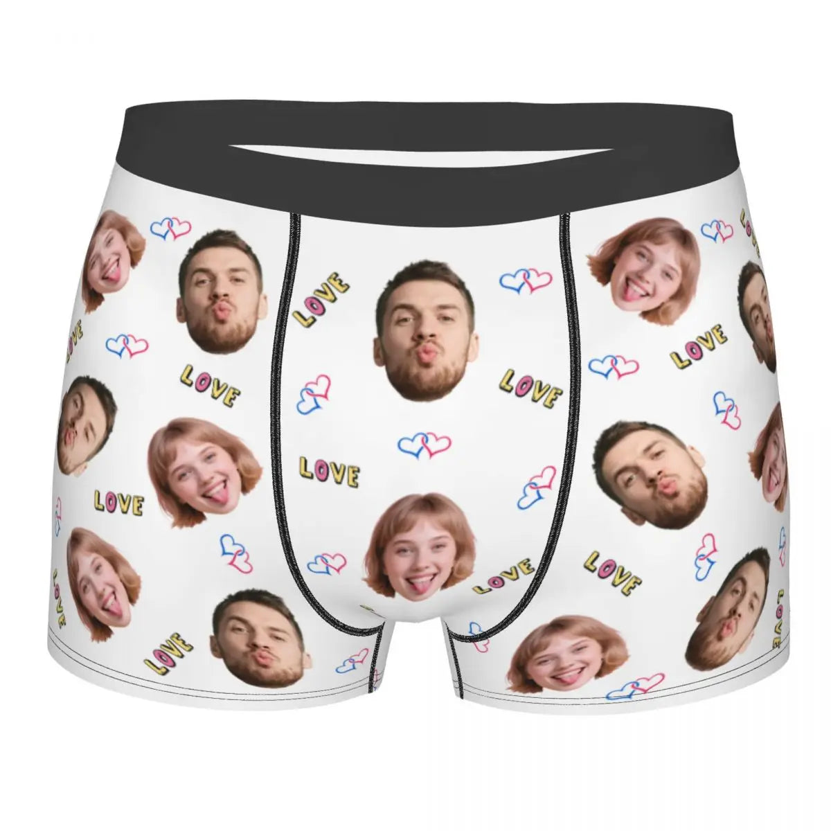 Personalized Custom Underwear Photo Face Customized Boxer Briefs Shorts Panties Soft Underpants For Husband Valentine's Day Gift